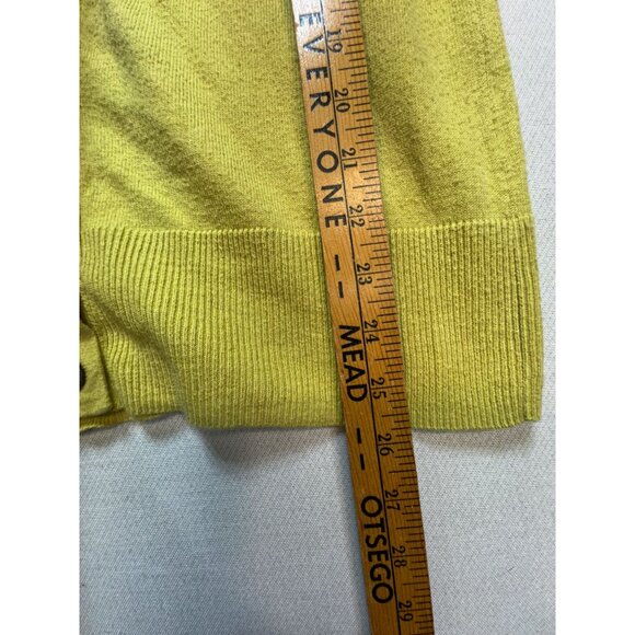 Eddie Bauer Womens Button-Up Knitted Cardigan Sweater Sz XS Yellow Casual Lounge - Picture 5 of 10